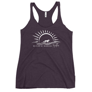We Rise By Working Together Racerback Tank